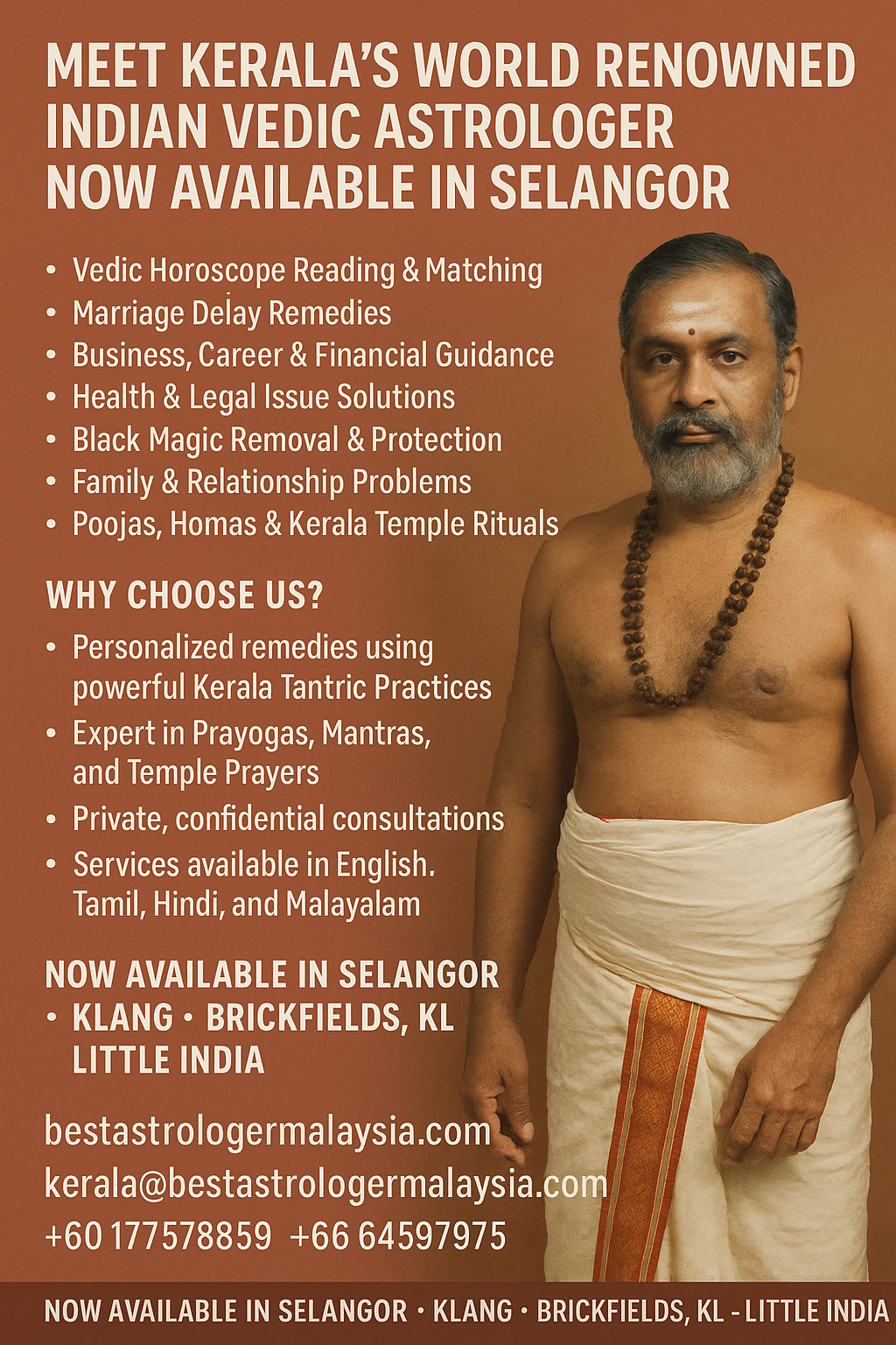 Meet Kerala's Famous Indian Vedic Astrologer & Tantric Expert in Selangor – Best Astrologer Malaysia