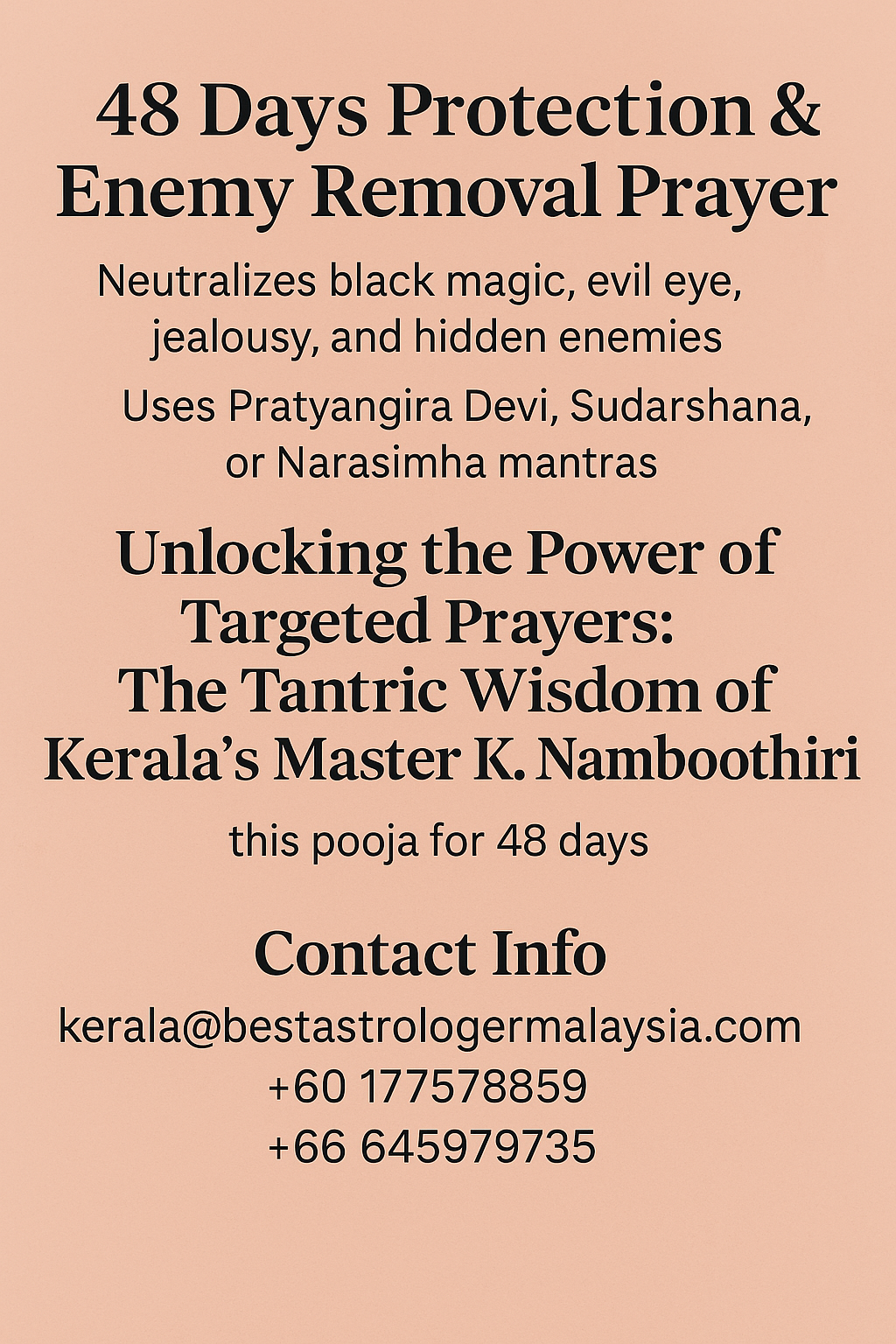 48 Days Protection & Enemy Removal Prayer Malaysia